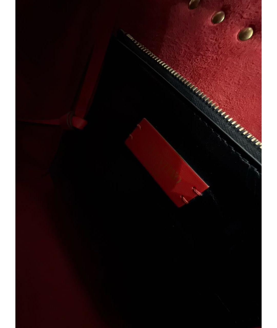 VALENTINO Черная кожаная сумка тоут, фото 6