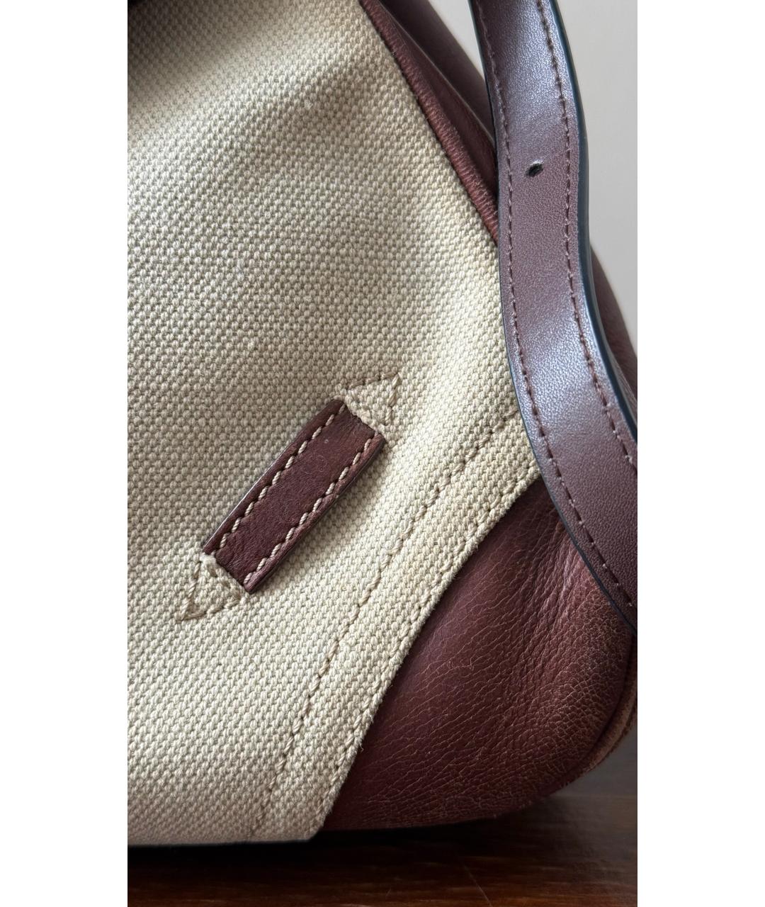 CHRISTIAN DIOR Коричневая тканевая сумка с короткими ручками, фото 6