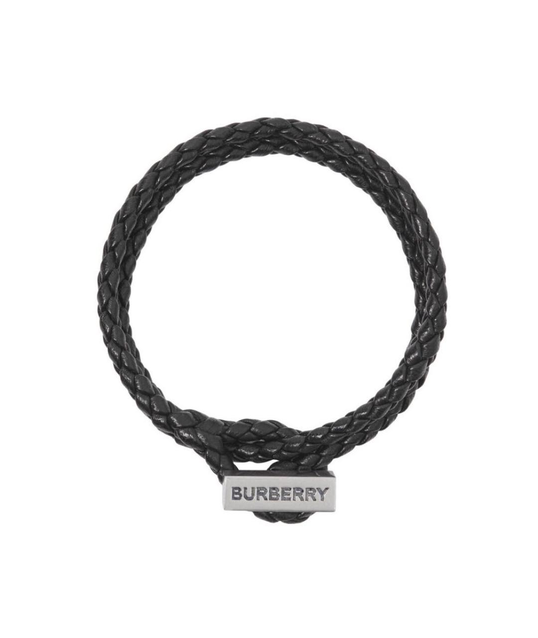 BURBERRY Черный кожаный браслет, фото 1
