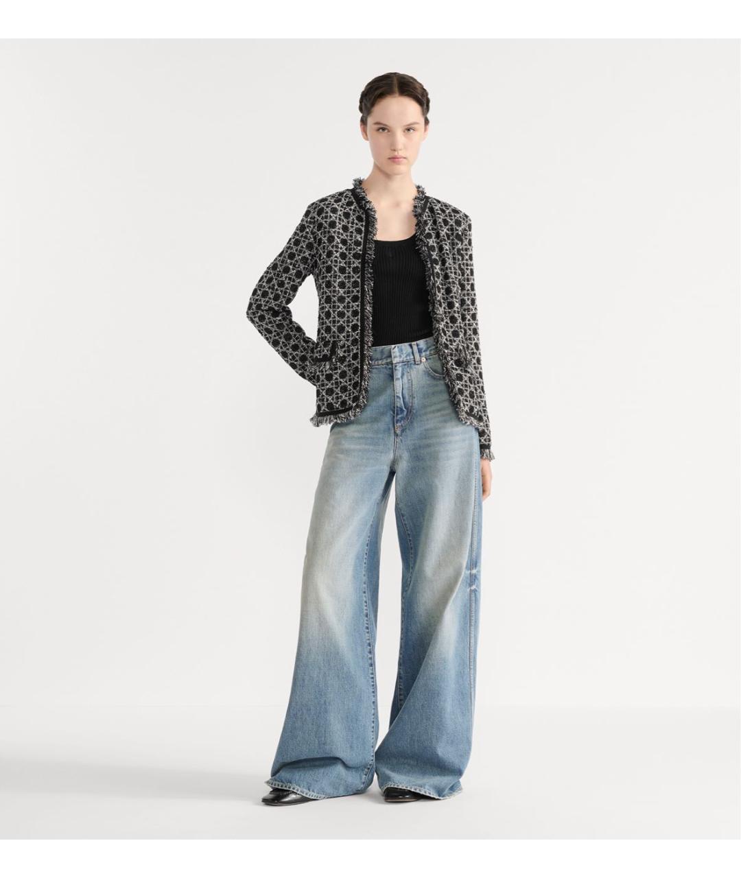 CHRISTIAN DIOR Голубые хлопковые джинсы клеш, фото 7