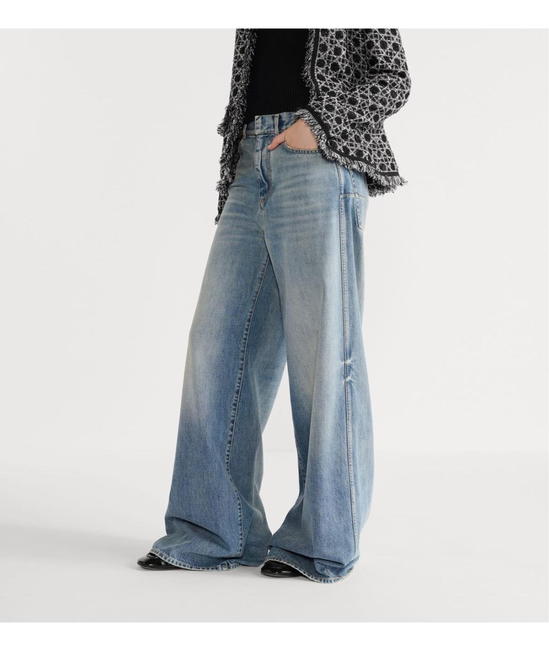 CHRISTIAN DIOR Голубые хлопковые джинсы клеш, фото 5