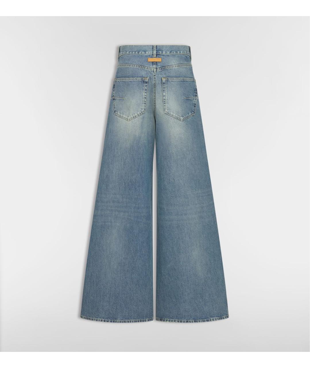 CHRISTIAN DIOR Голубые хлопковые джинсы клеш, фото 2