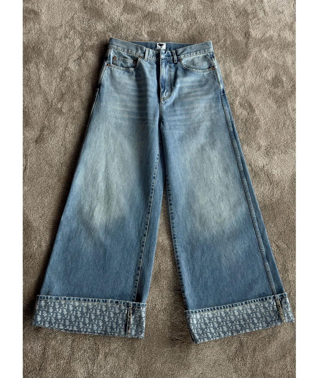 CHRISTIAN DIOR Голубые хлопковые джинсы клеш, фото 4