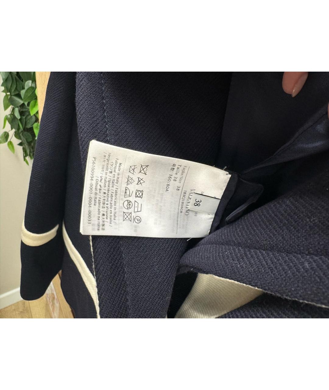 VALENTINO Темно-синее шерстяное пальто, фото 5