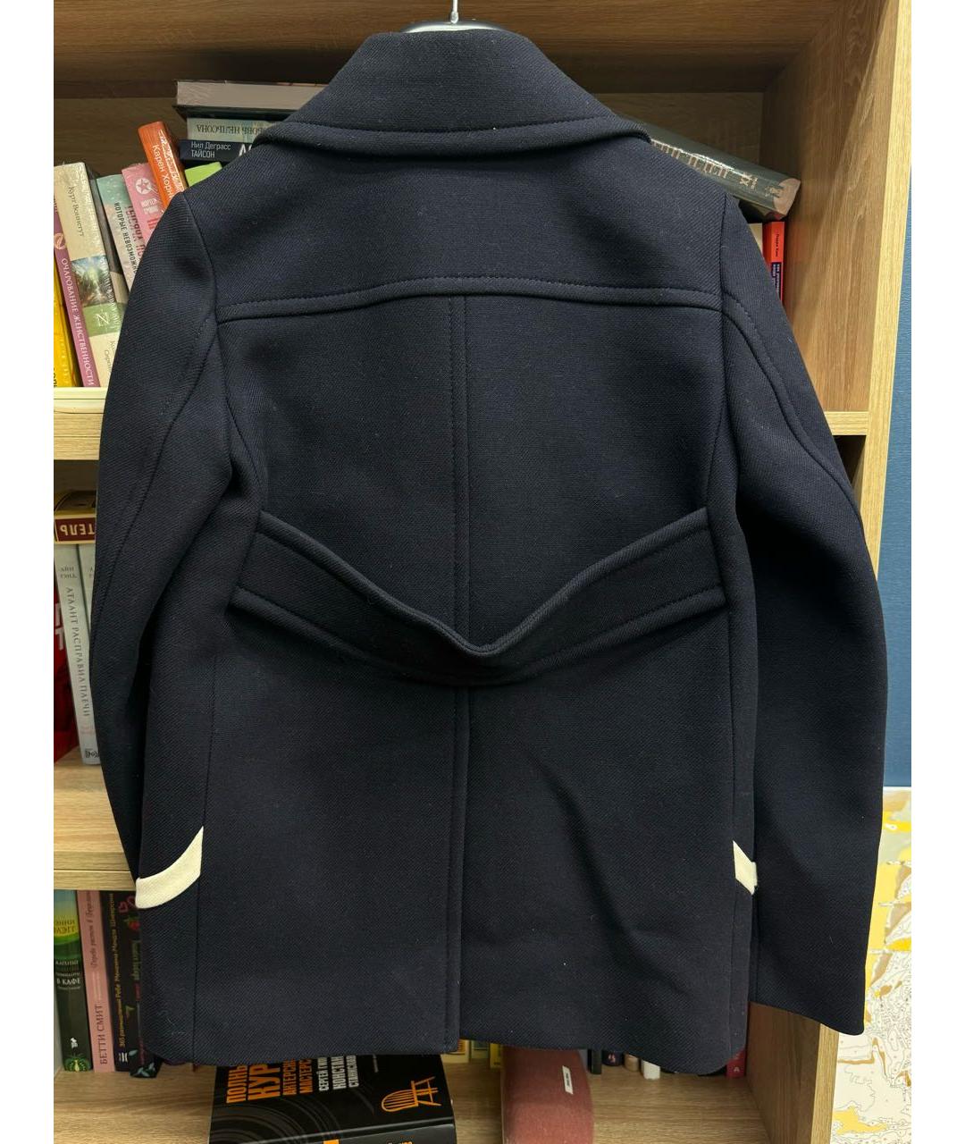 VALENTINO Темно-синее шерстяное пальто, фото 2