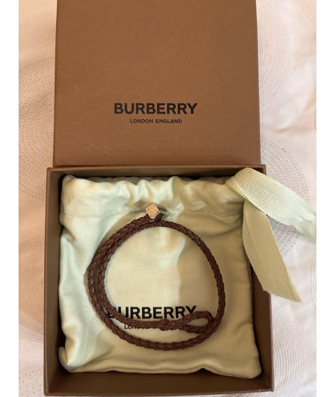 BURBERRY Коричневый кожаный браслет, фото 2