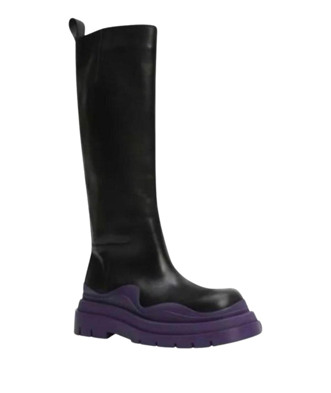 BOTTEGA VENETA Черные кожаные сапоги, фото 1