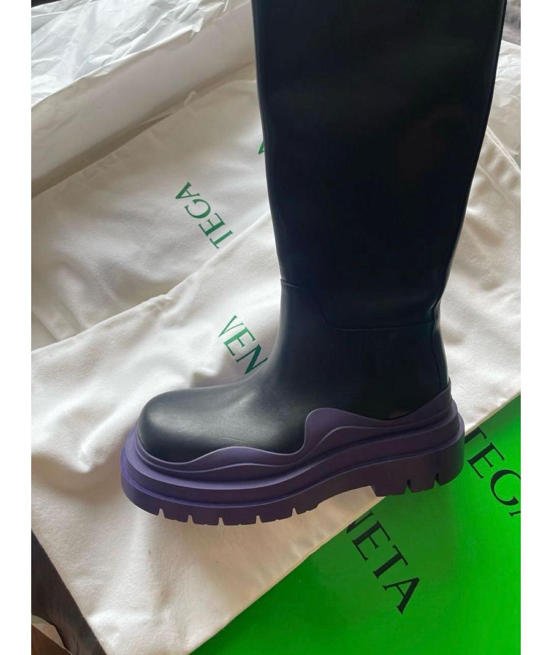 BOTTEGA VENETA Черные кожаные сапоги, фото 3