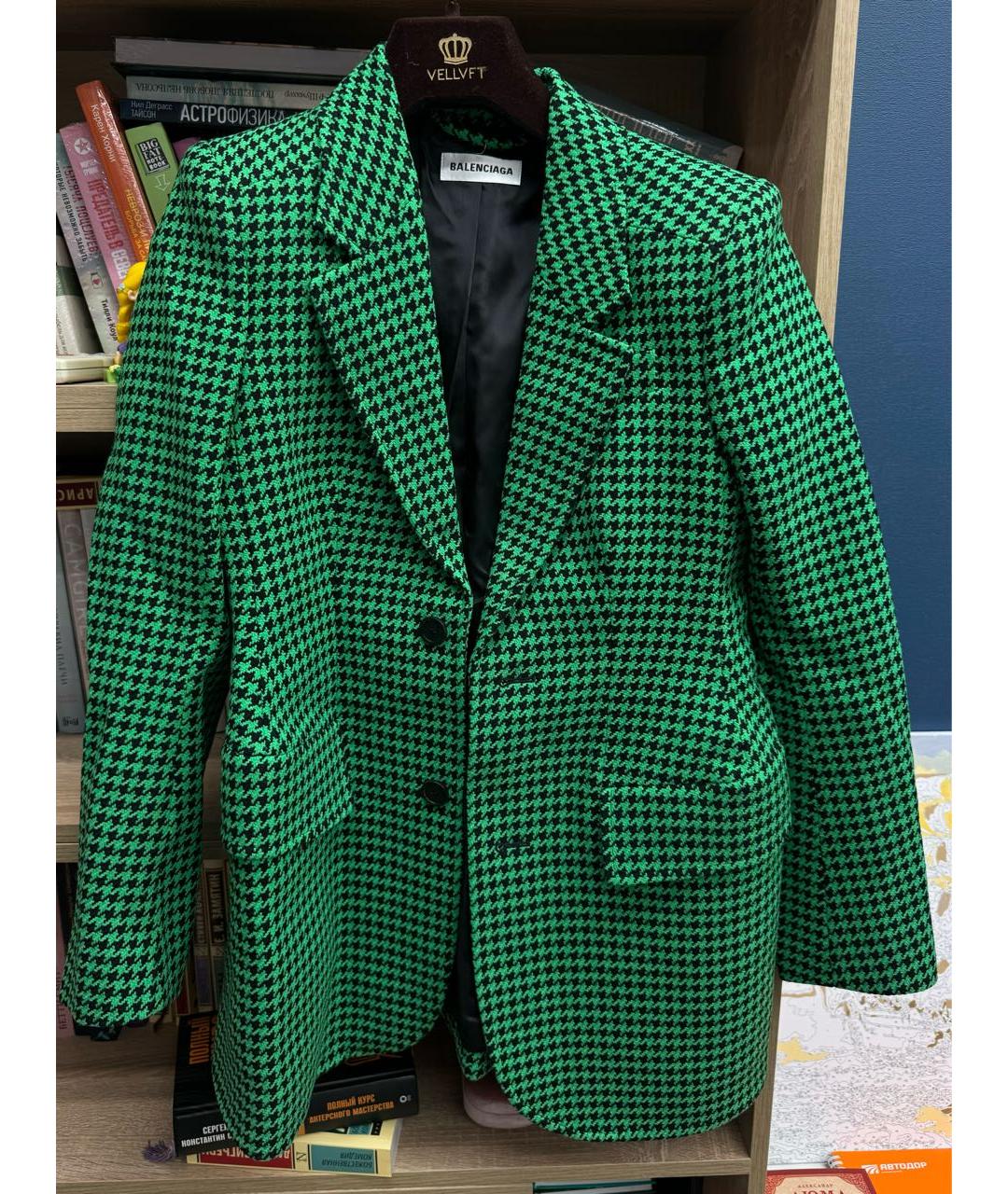 BALENCIAGA Зеленый шерстяной жакет/пиджак, фото 6