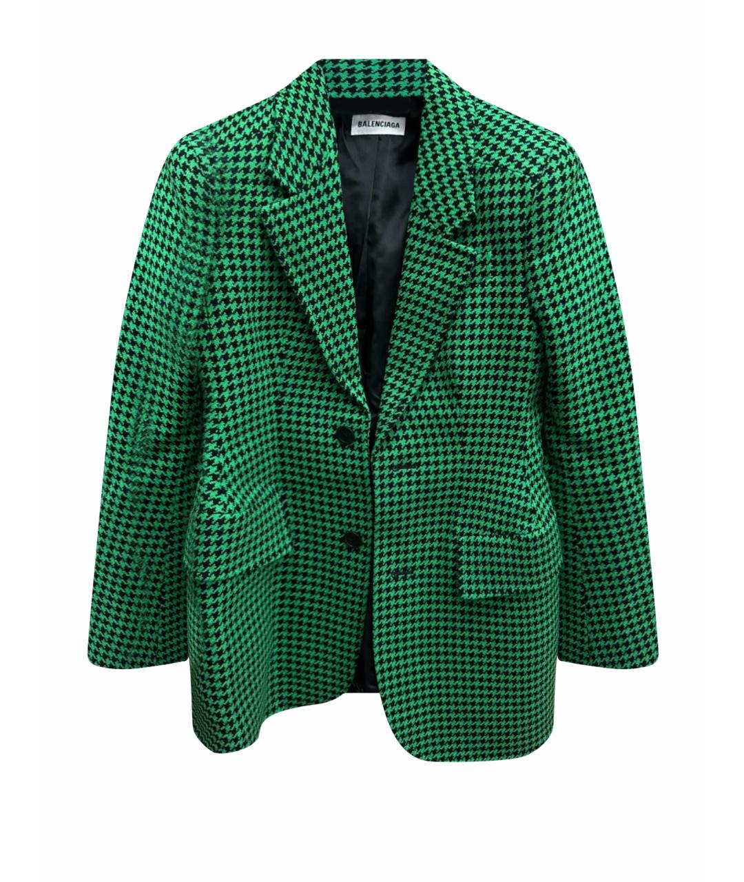 BALENCIAGA Зеленый шерстяной жакет/пиджак, фото 1