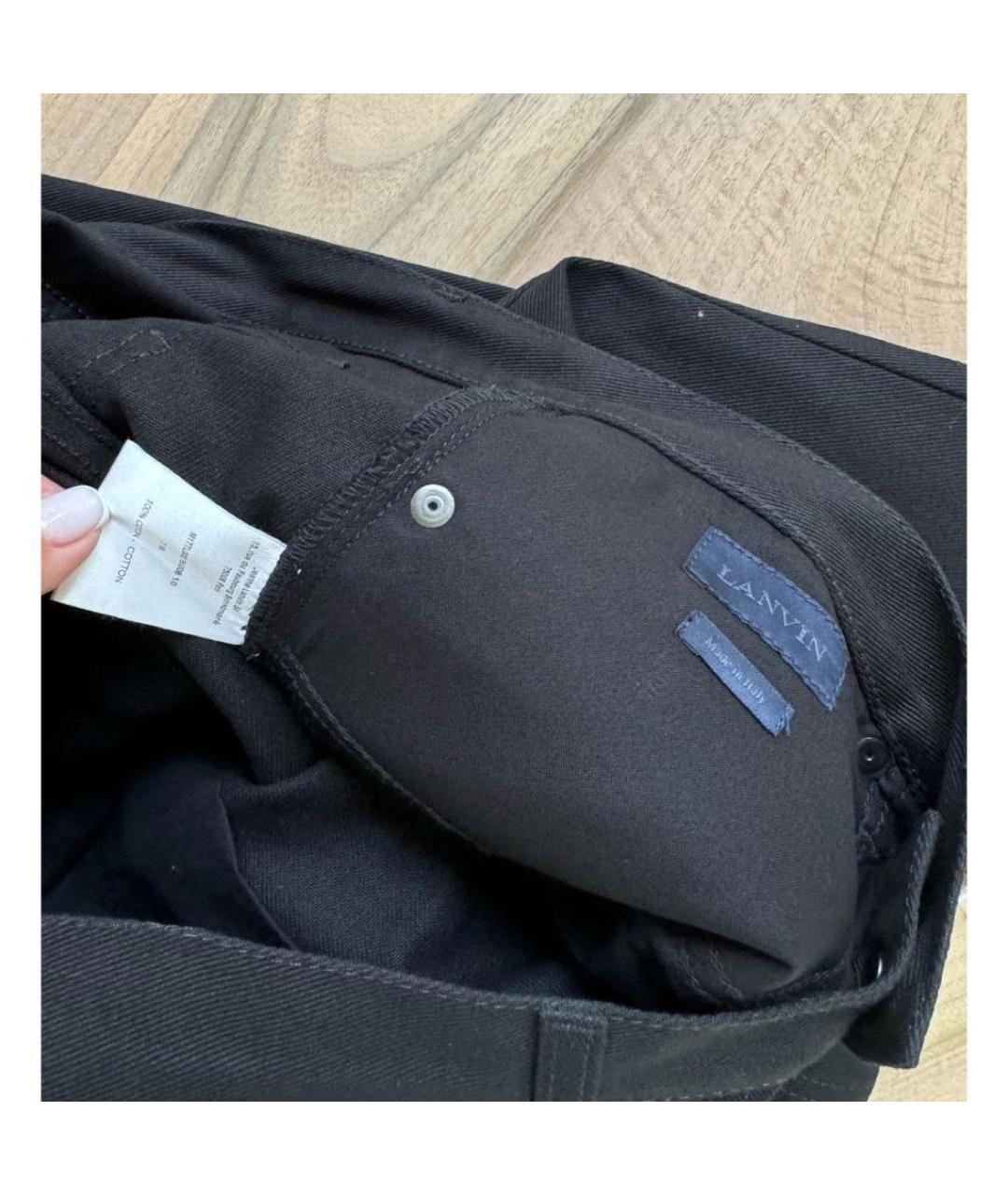LANVIN Черные хлопковые прямые джинсы, фото 3