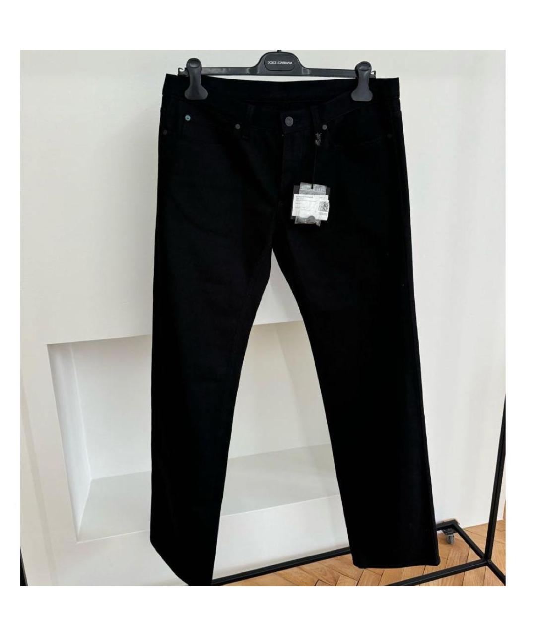 LANVIN Черные хлопковые прямые джинсы, фото 6