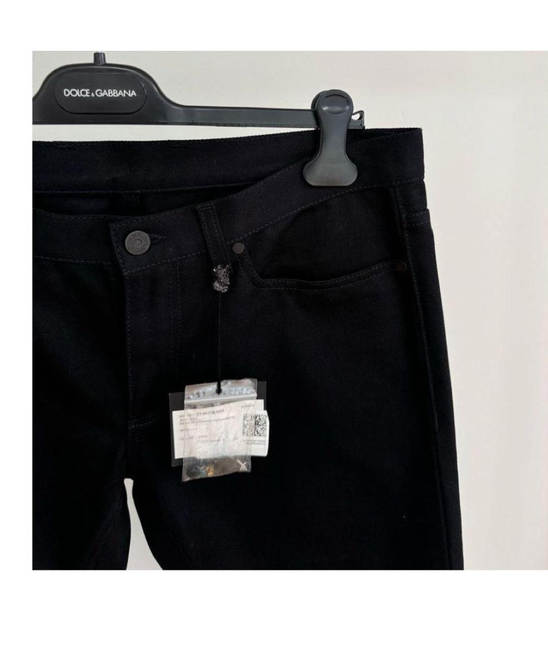 LANVIN Черные хлопковые прямые джинсы, фото 4