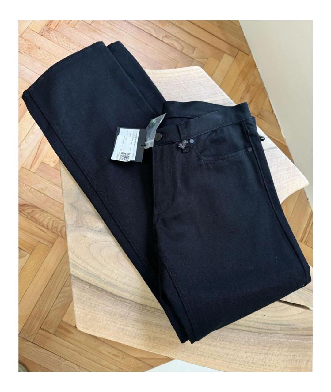 LANVIN Черные хлопковые прямые джинсы, фото 5