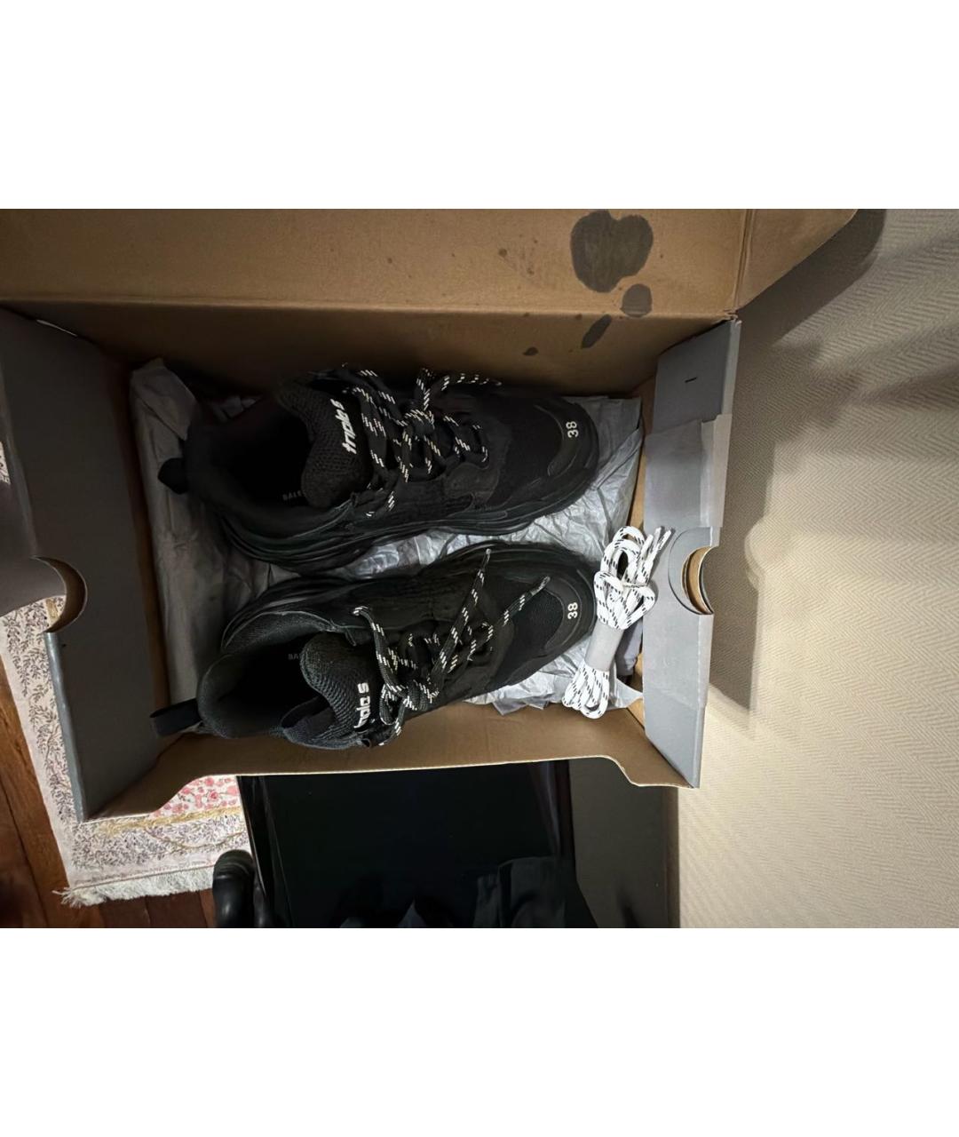 BALENCIAGA Черные текстильные кроссовки, фото 3