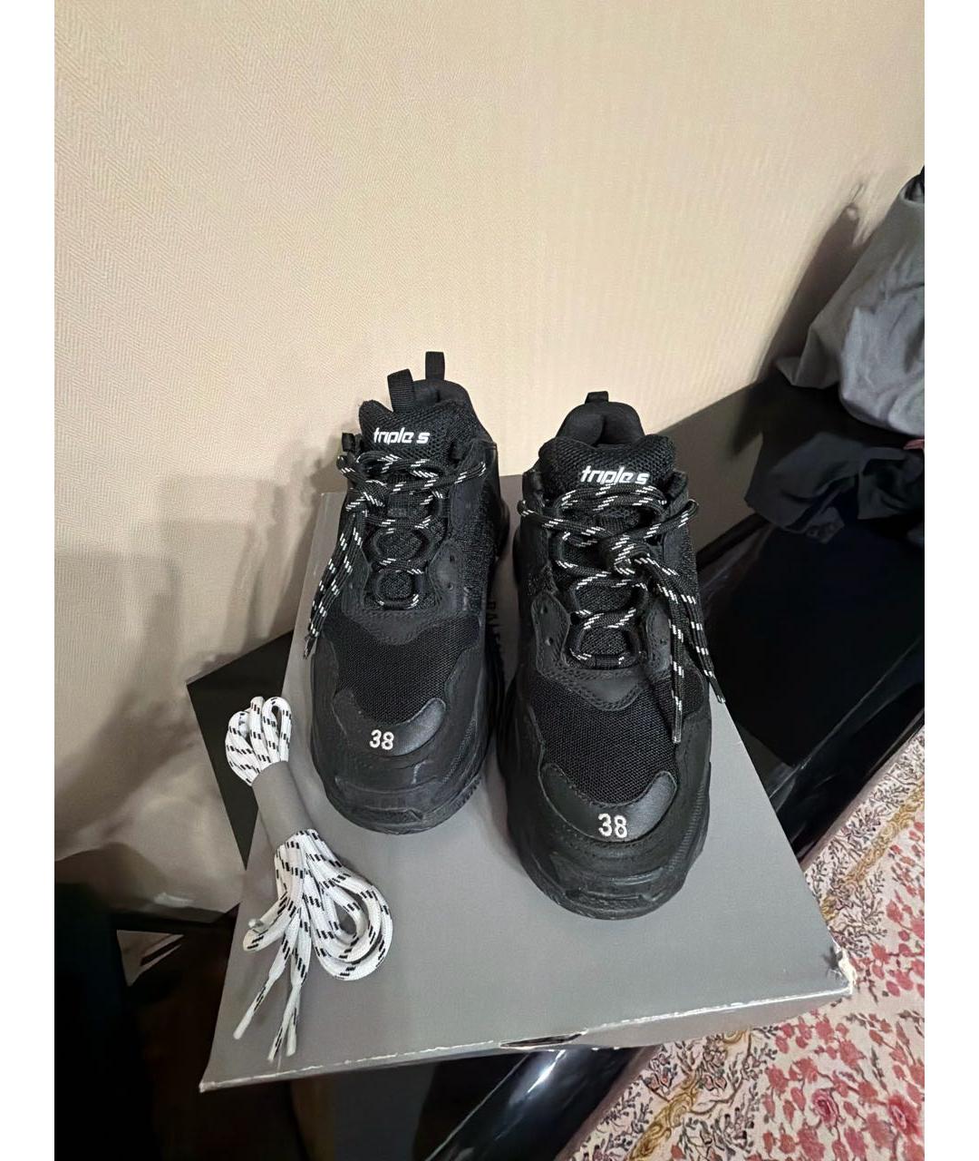 BALENCIAGA Черные текстильные кроссовки, фото 2