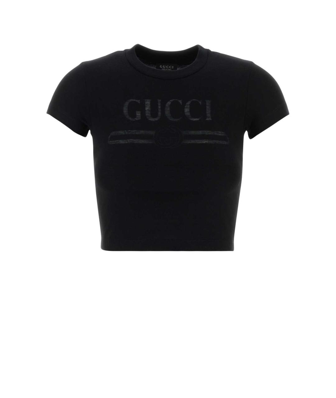 GUCCI Черная хлопковая футболка, фото 1
