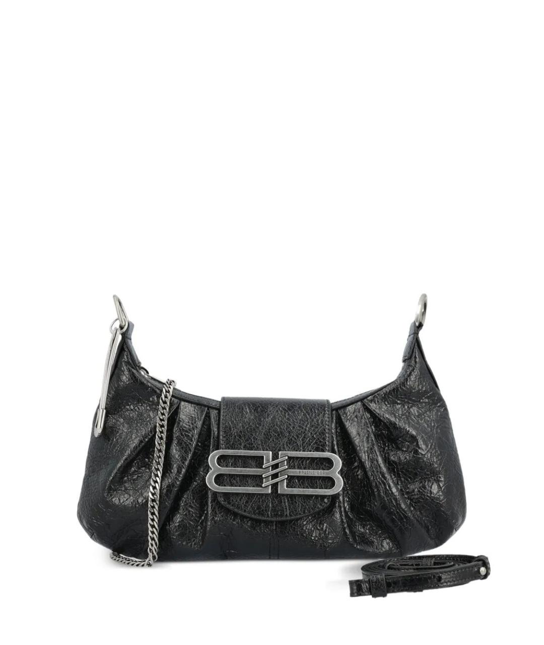 BALENCIAGA Черная кожаная сумка через плечо, фото 1