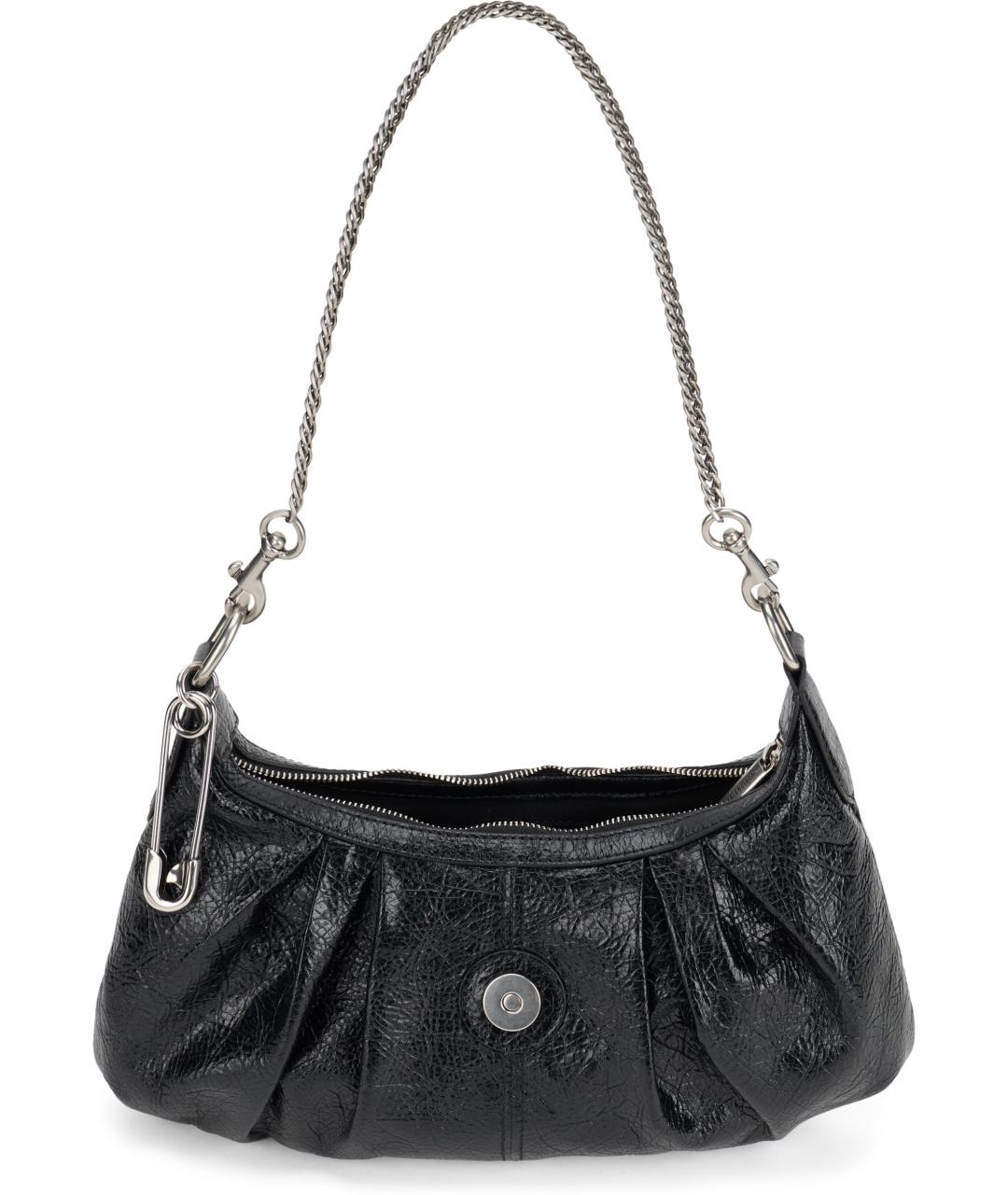 BALENCIAGA Черная кожаная сумка через плечо, фото 5