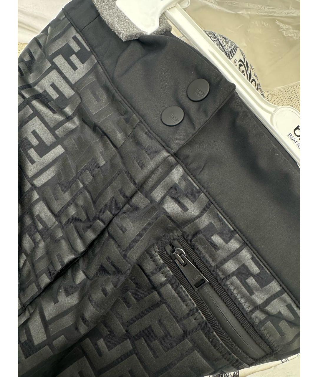 FENDI Черные полиамидовые спортивные брюки и шорты, фото 4