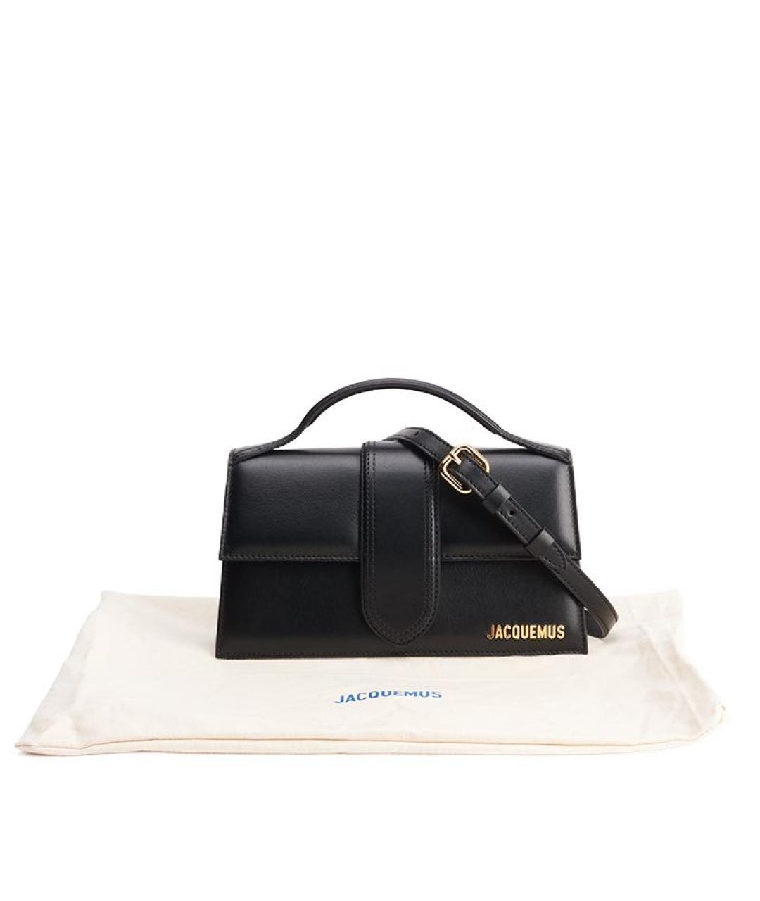 JACQUEMUS Черная кожаная сумка с короткими ручками, фото 6