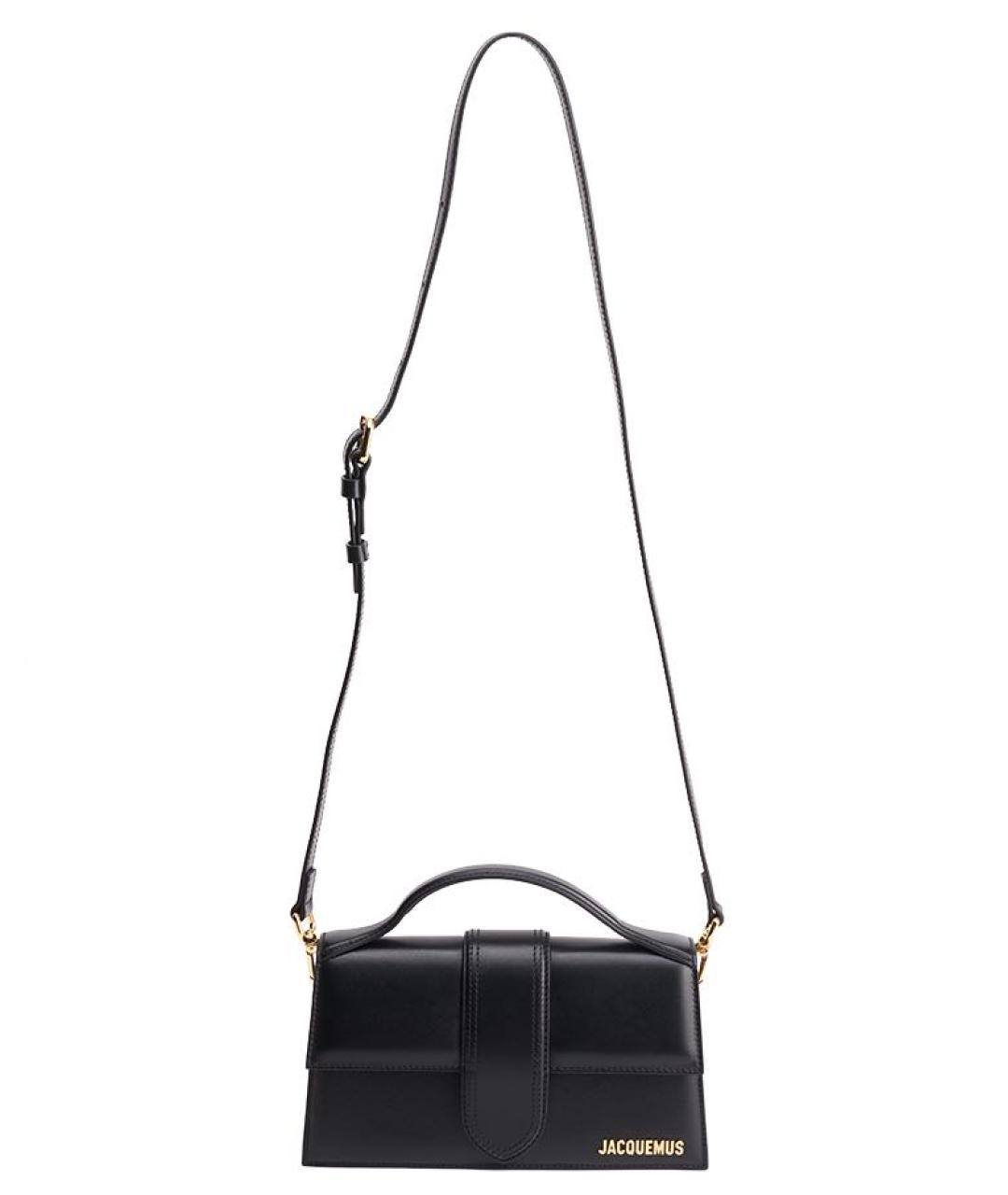 JACQUEMUS Черная кожаная сумка с короткими ручками, фото 5