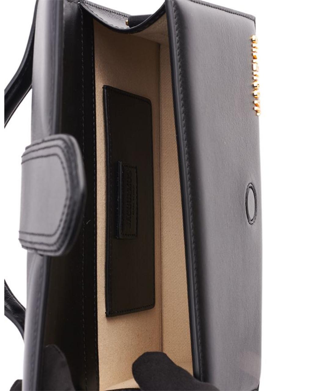 JACQUEMUS Черная кожаная сумка с короткими ручками, фото 4