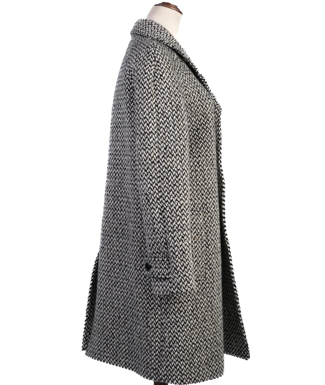 SAINT LAURENT Серое шерстяное пальто, фото 7