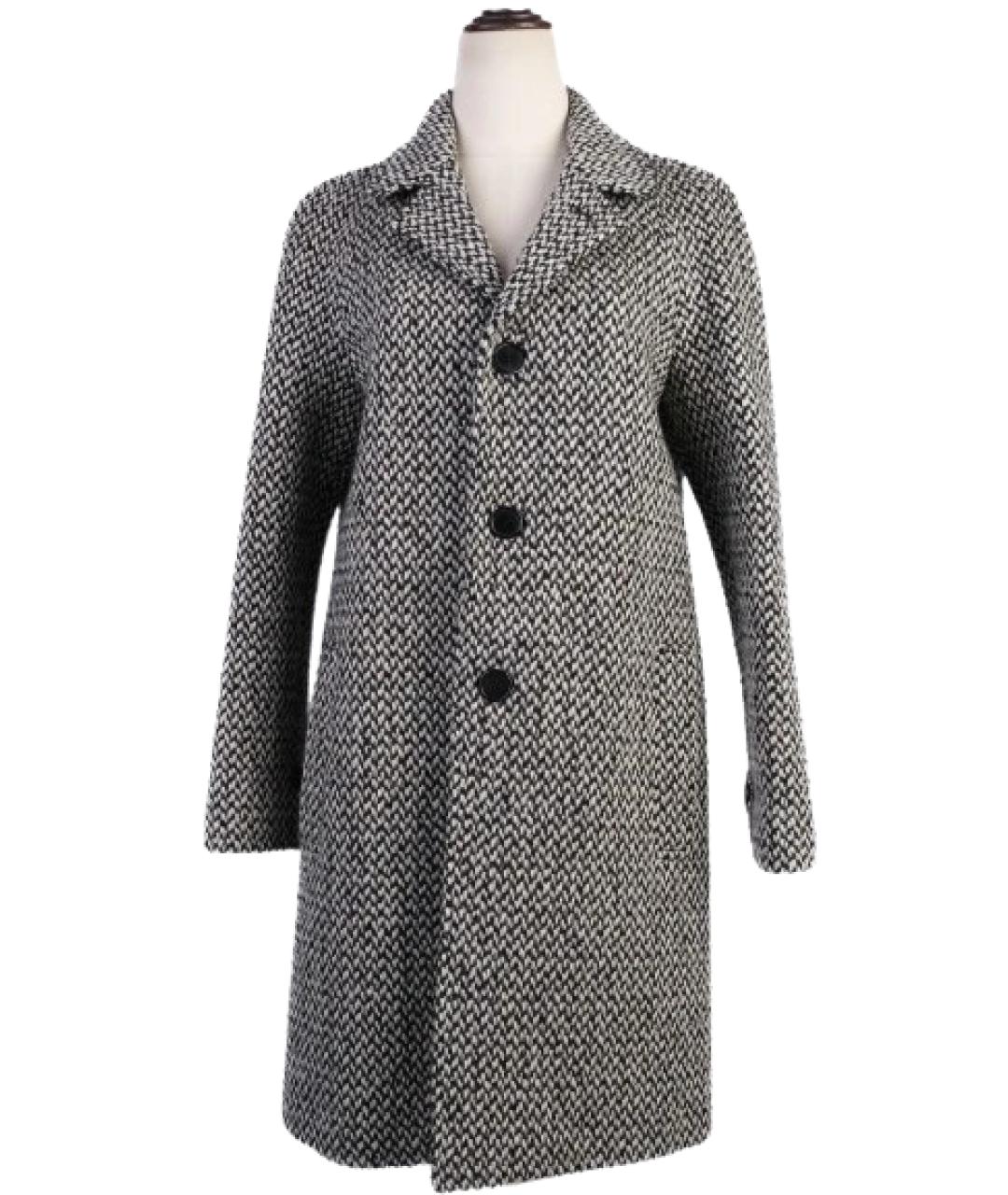 SAINT LAURENT Серое шерстяное пальто, фото 5