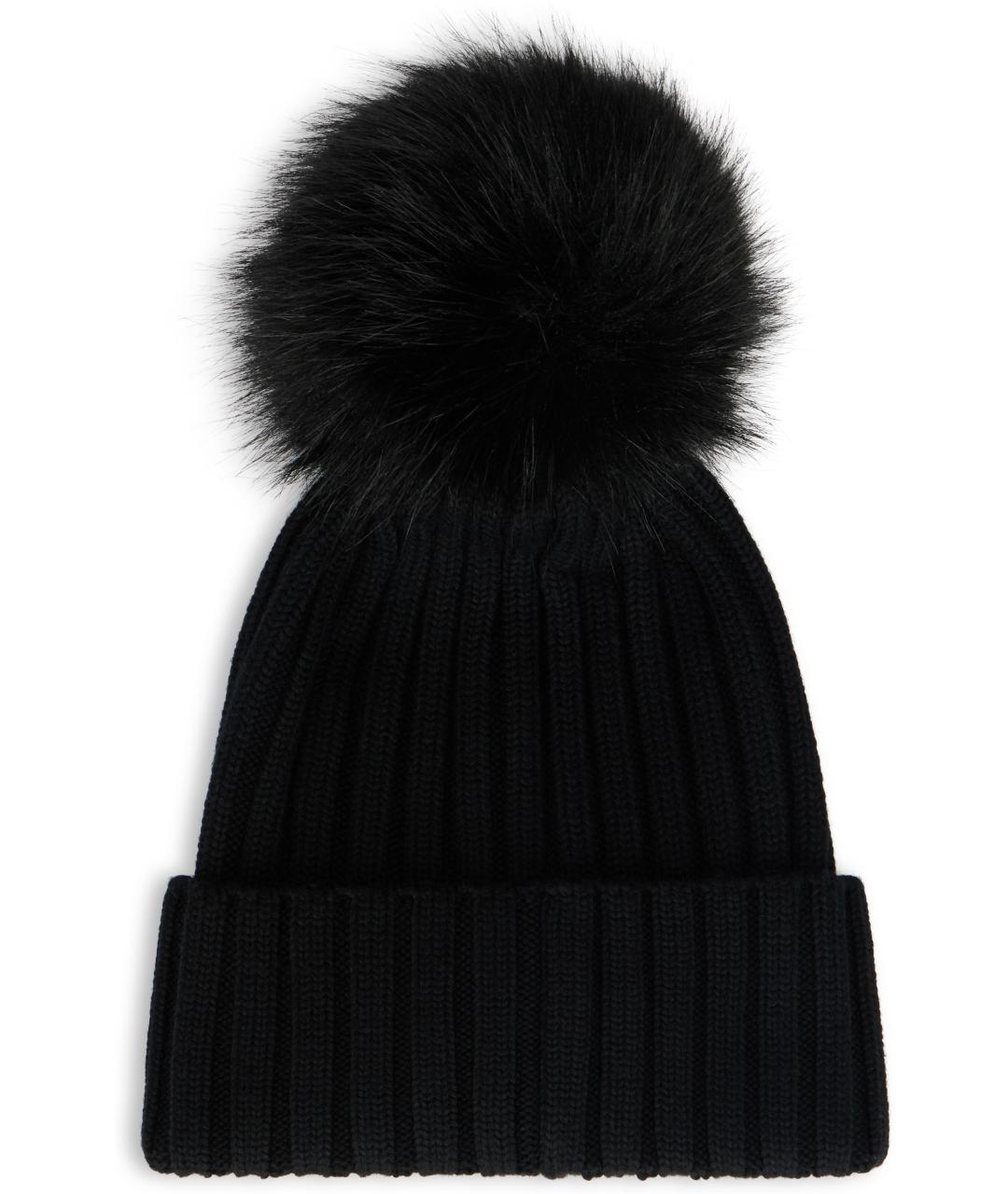 MONCLER Черная шерстяная шапка, фото 2