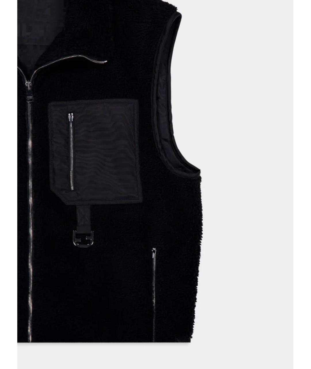 FENDI Черный полиэстеровый жилет, фото 4