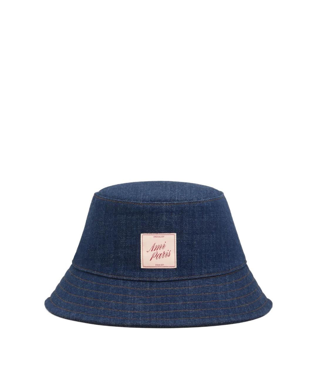 Ami Paris Темно-синяя хлопковая шляпа, фото 1