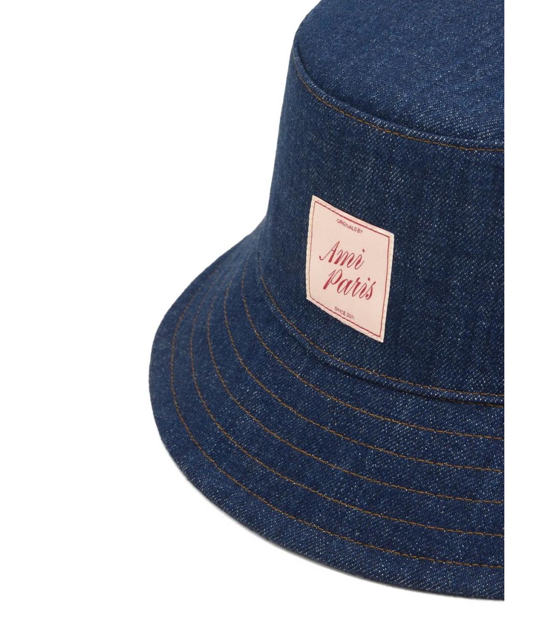 Ami Paris Темно-синяя хлопковая шляпа, фото 2