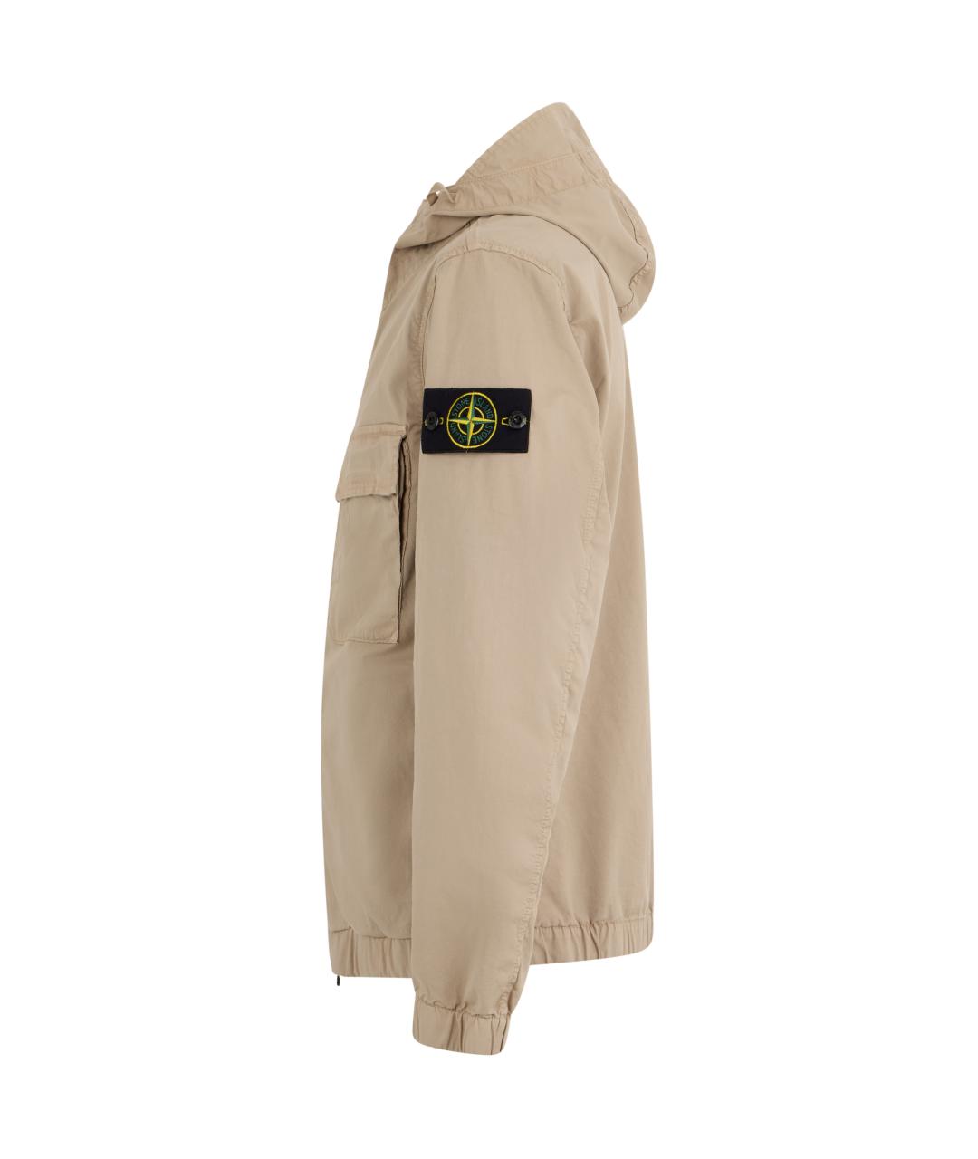 STONE ISLAND Бежевая хлопковая куртка, фото 3