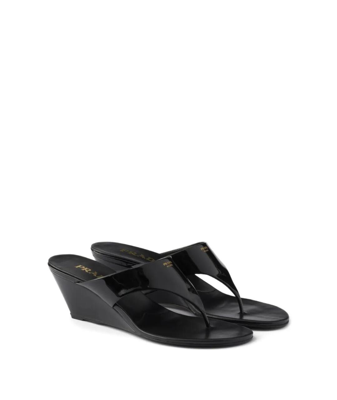 PRADA Черные кожаные сандалии, фото 3