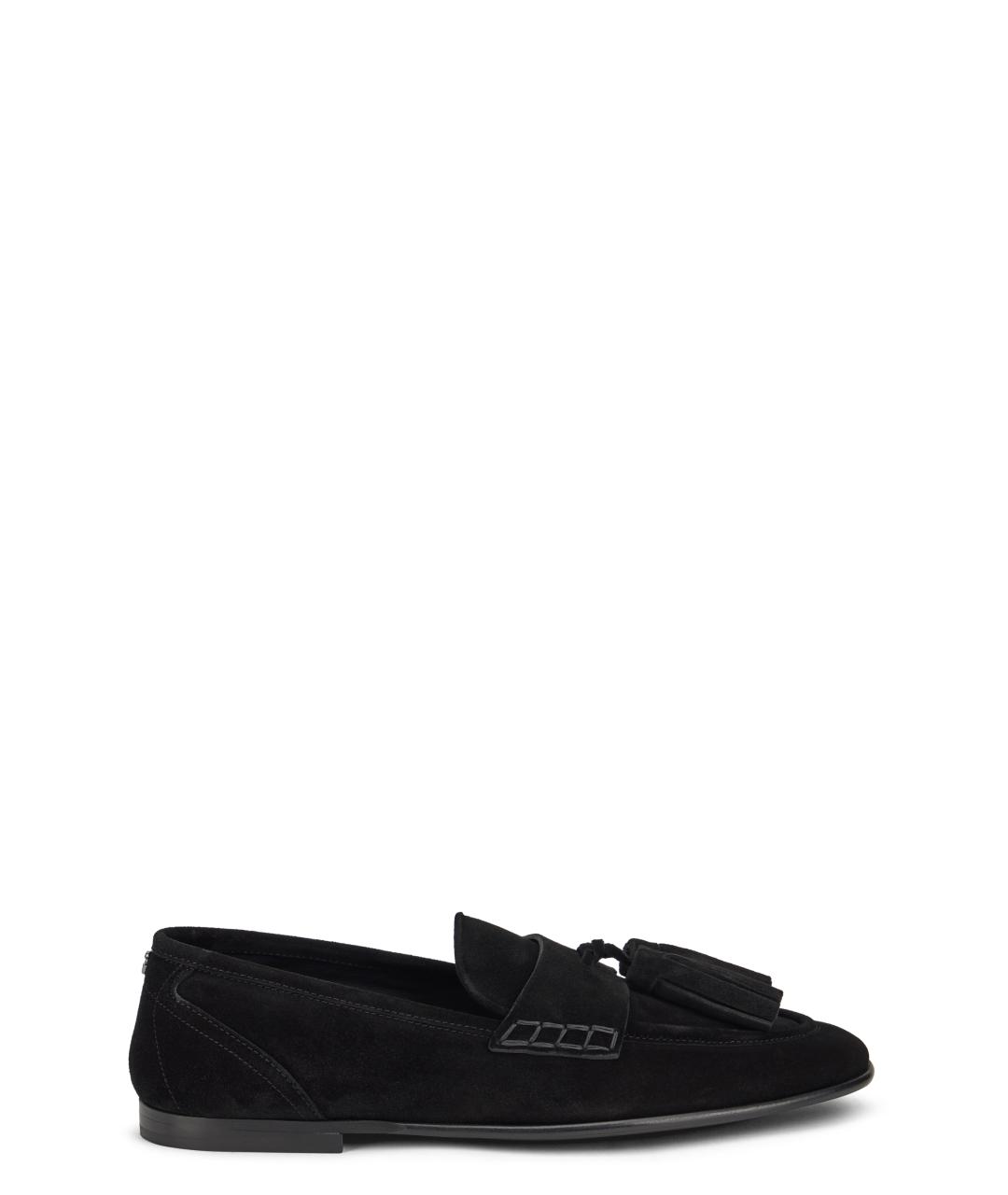 DOLCE&GABBANA Черные кожаные лоферы, фото 1