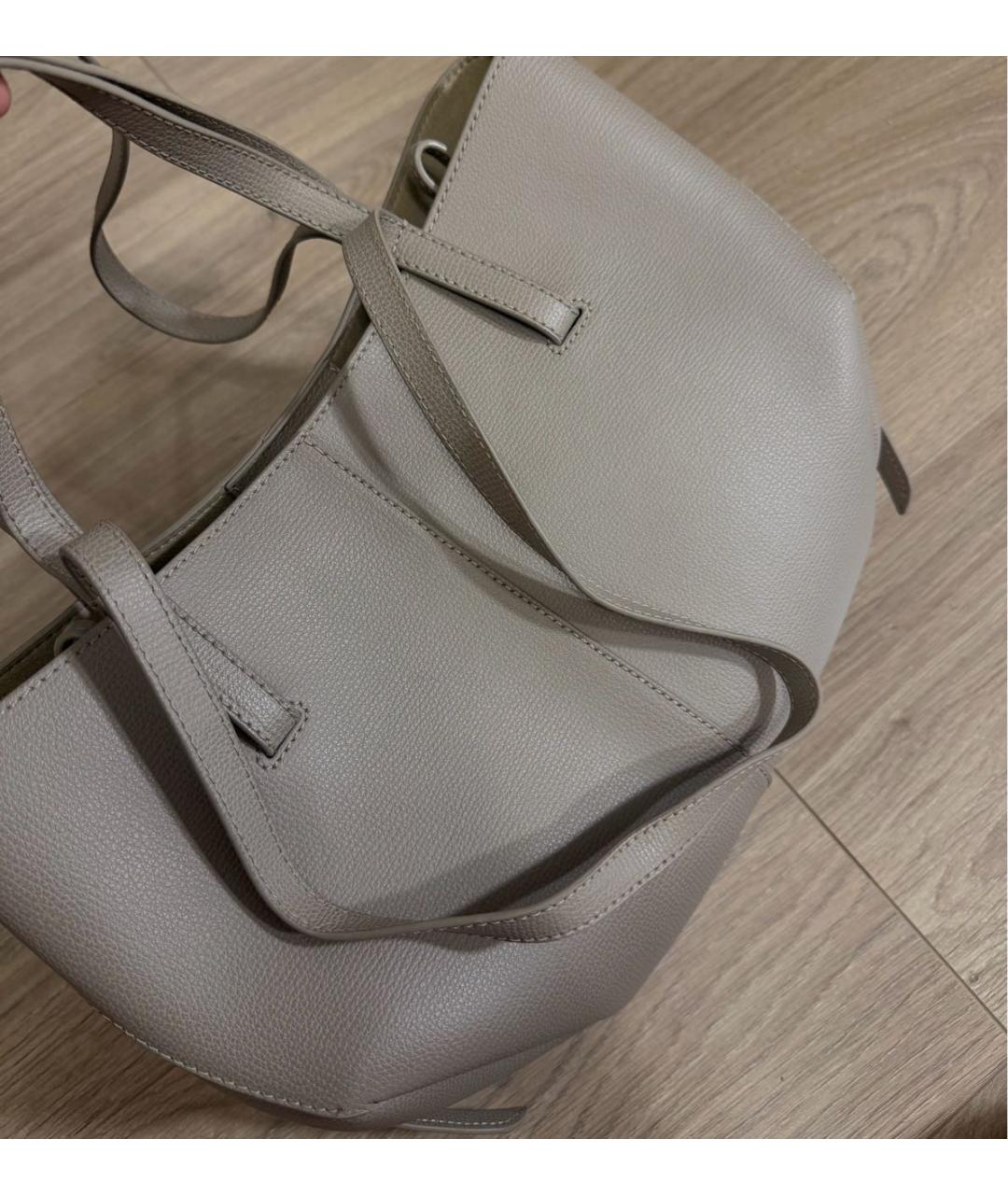 POLENE Бежевая кожаная сумка тоут, фото 3