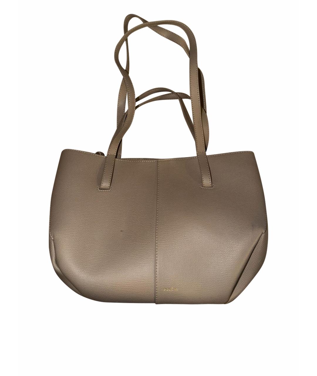 POLENE Бежевая кожаная сумка тоут, фото 1