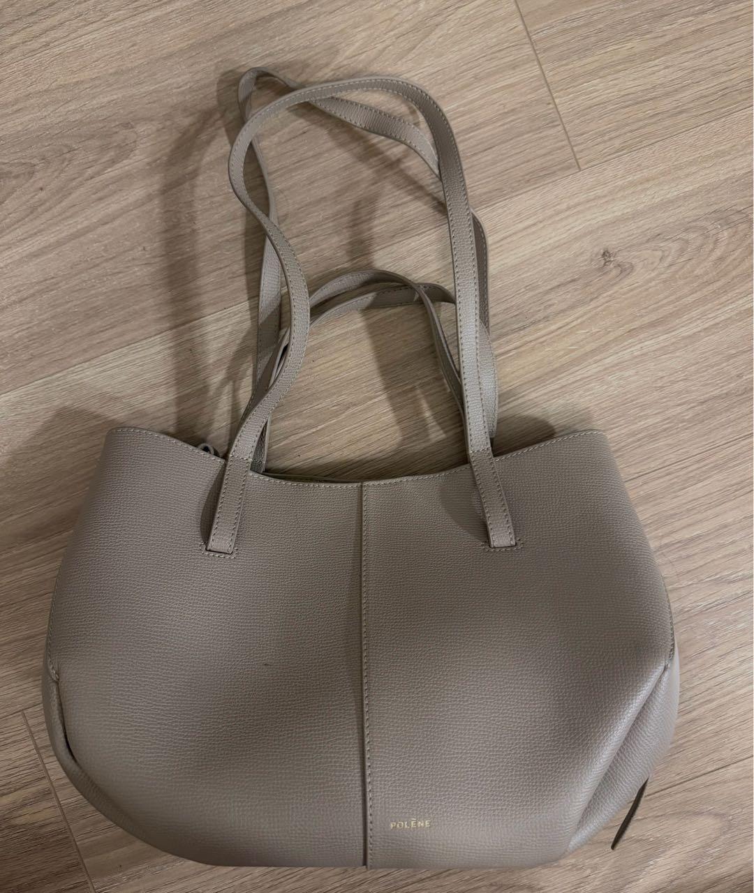 POLENE Бежевая кожаная сумка тоут, фото 2