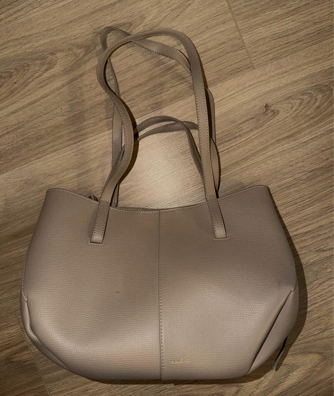 POLENE Бежевая кожаная сумка тоут, фото 7