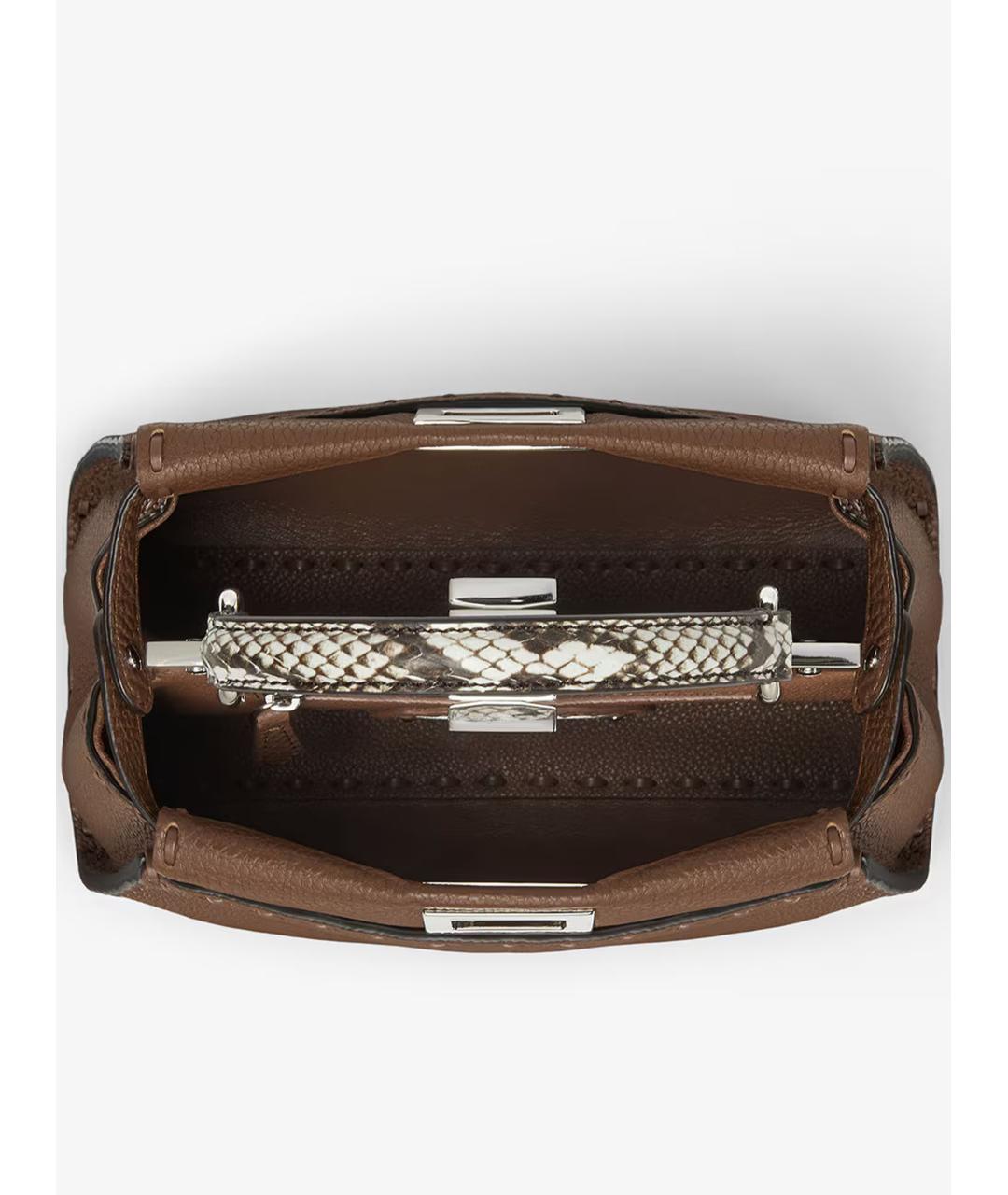 FENDI Коричневая кожаная сумка тоут, фото 4