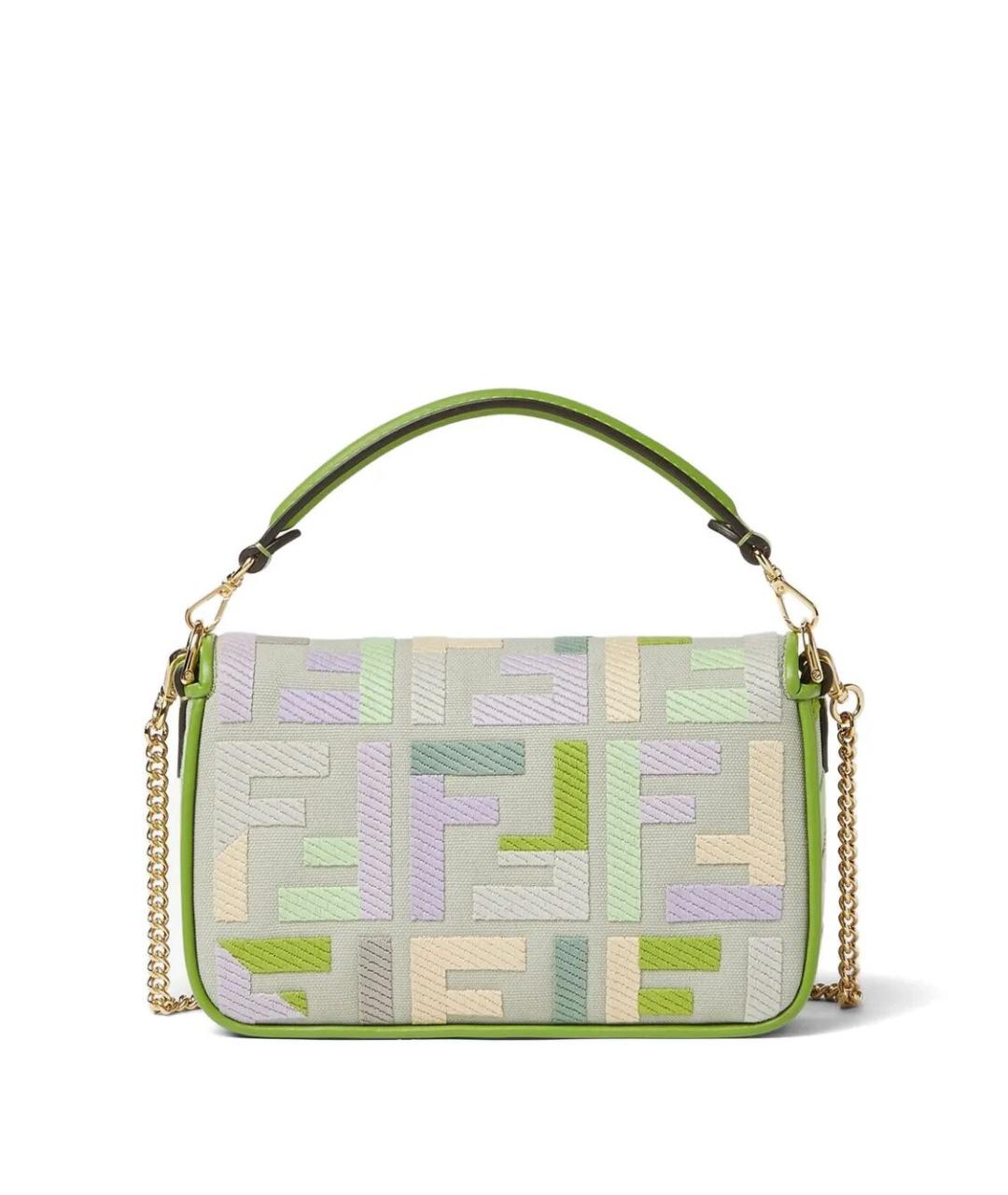 FENDI Зеленая хлопковая сумка через плечо, фото 2