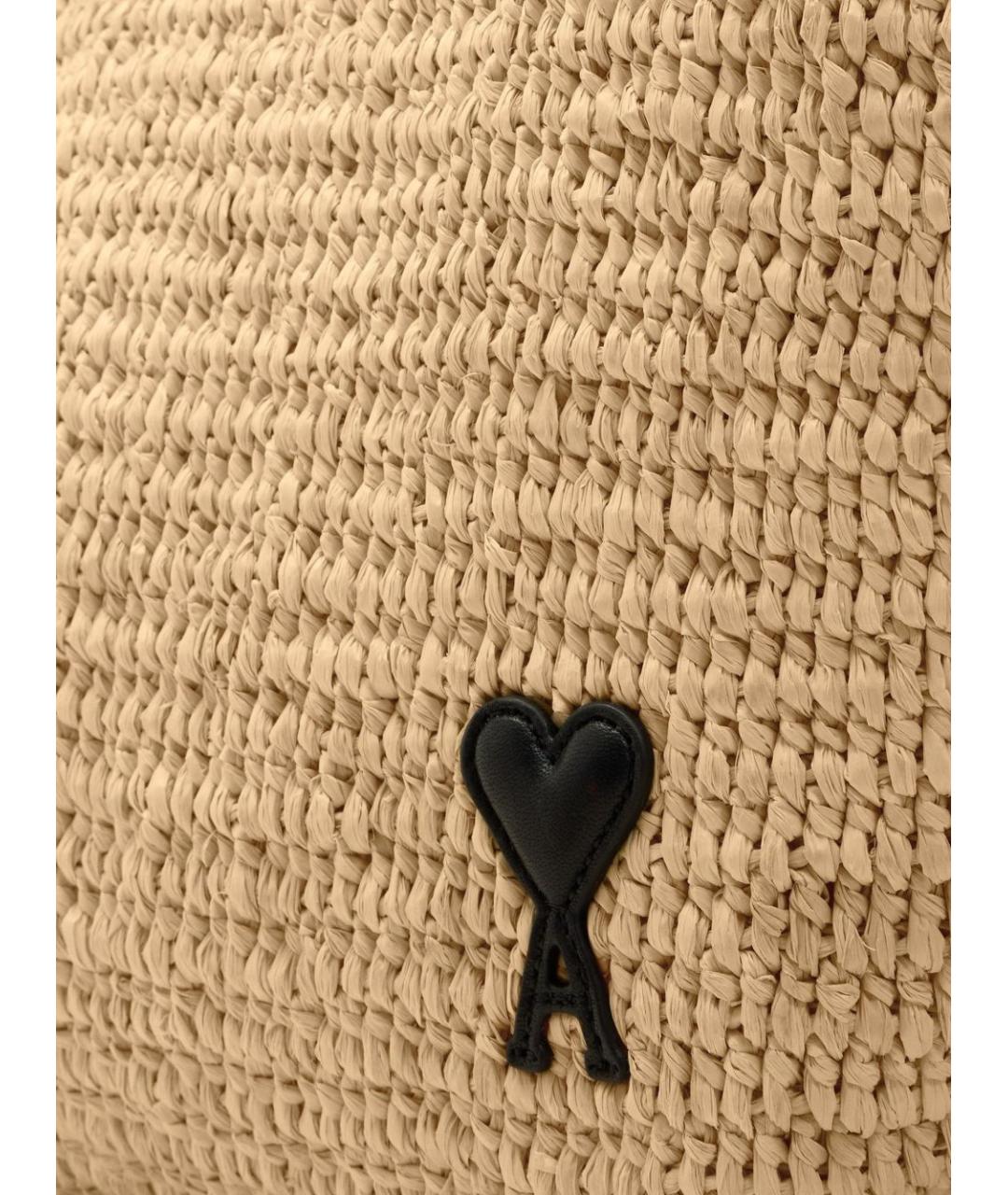 Ami Paris Бежевая пелетеная сумка тоут, фото 5