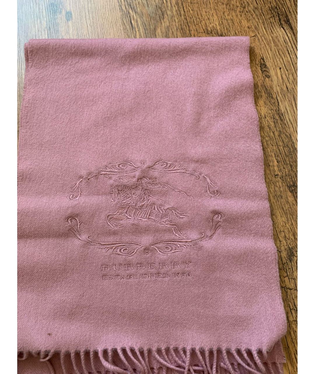 BURBERRY Розовый кашемировый шарф, фото 2