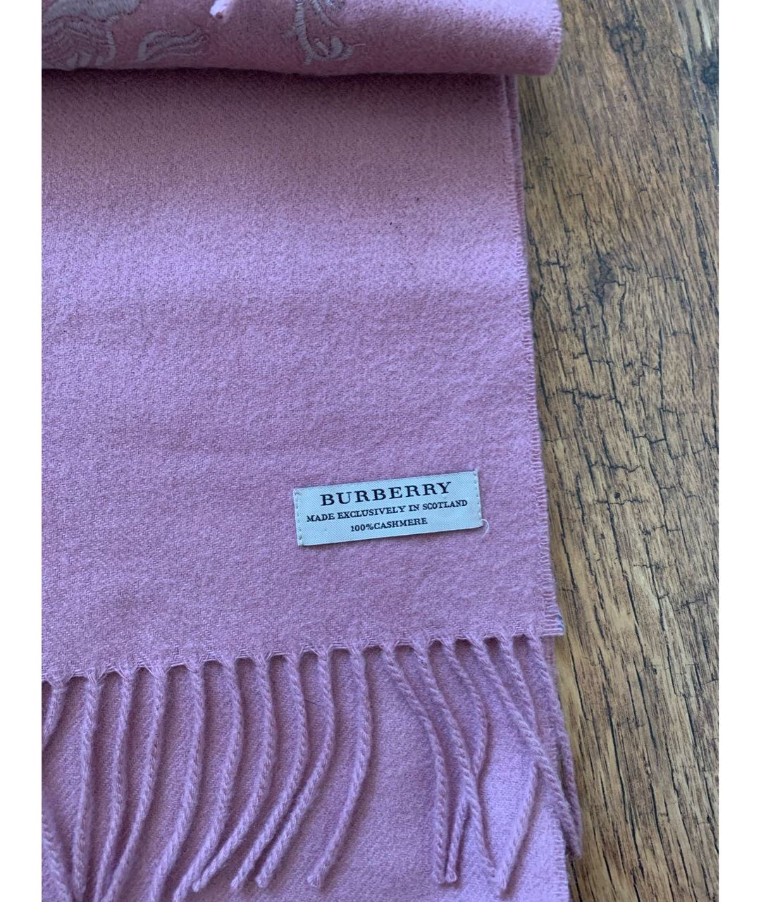 BURBERRY Розовый кашемировый шарф, фото 3