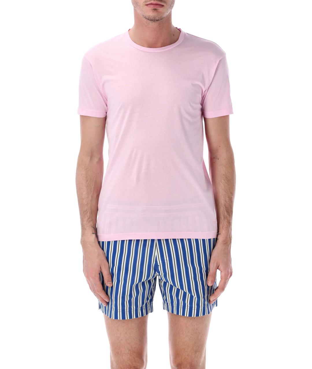 TOM FORD Розовая хлопковая футболка, фото 1