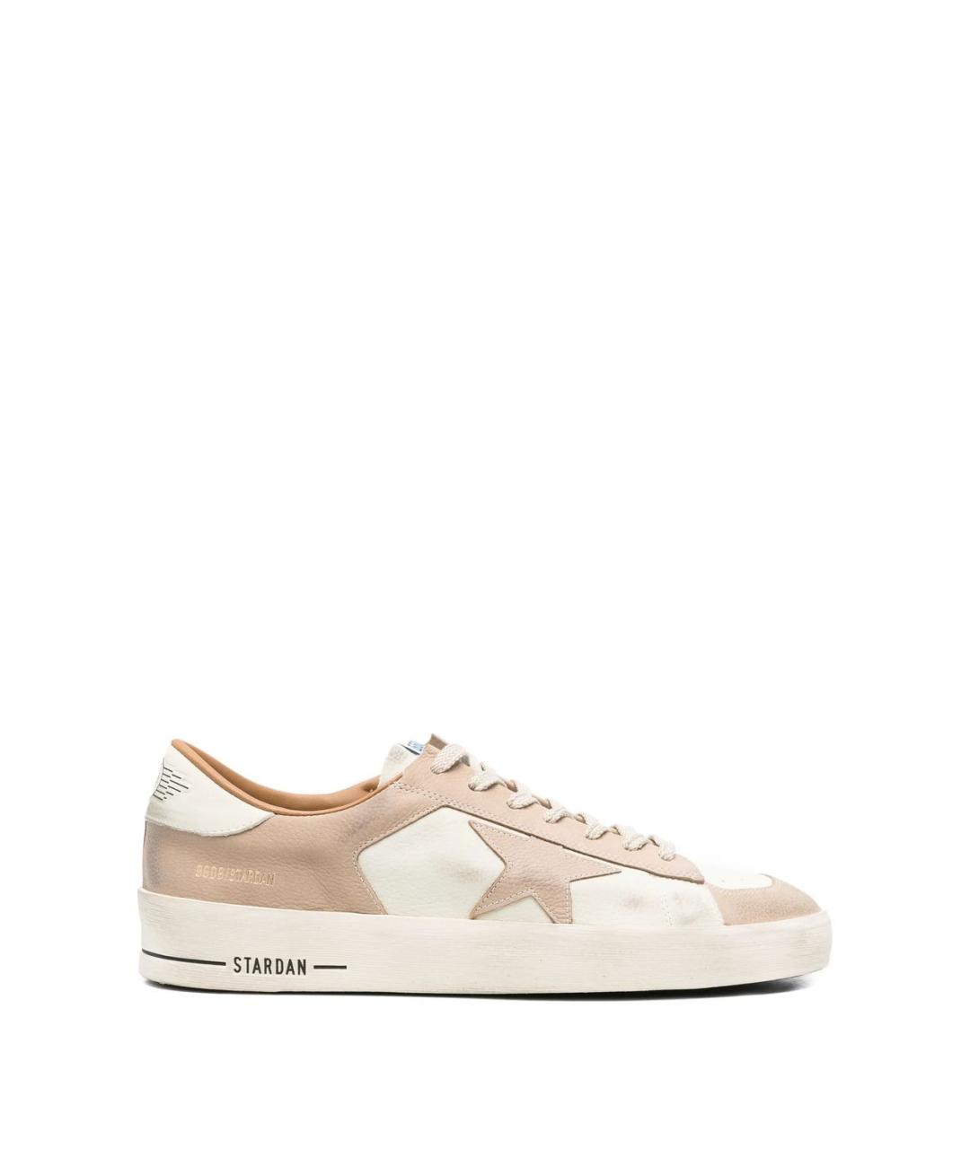 GOLDEN GOOSE DELUXE BRAND Бежевые кожаные низкие кроссовки / кеды, фото 1