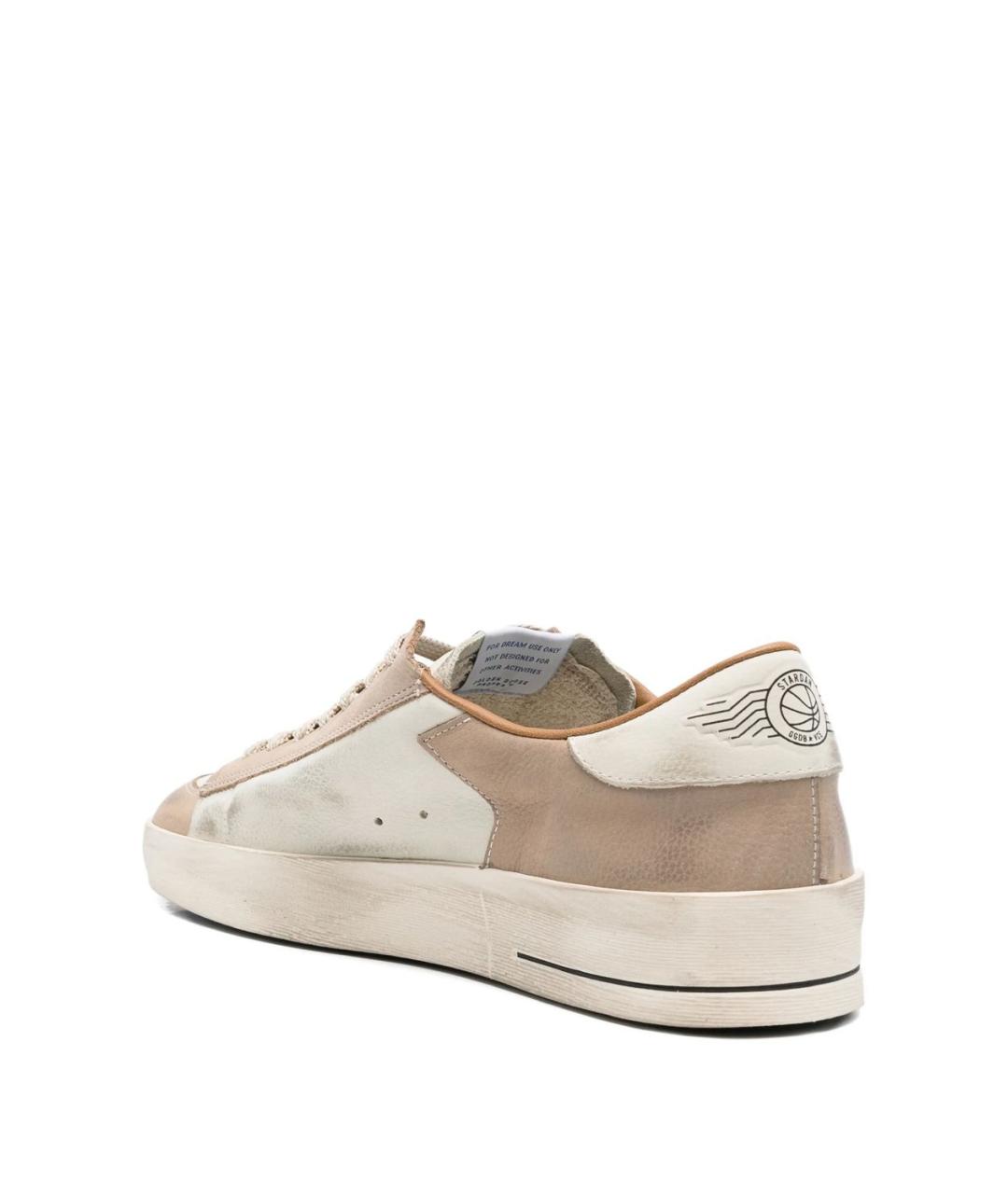 GOLDEN GOOSE DELUXE BRAND Бежевые кожаные низкие кроссовки / кеды, фото 2