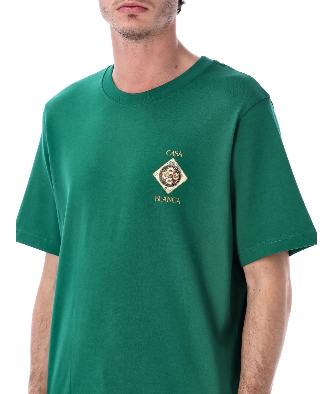 CASABLANCA Зеленая хлопковая футболка, фото 3