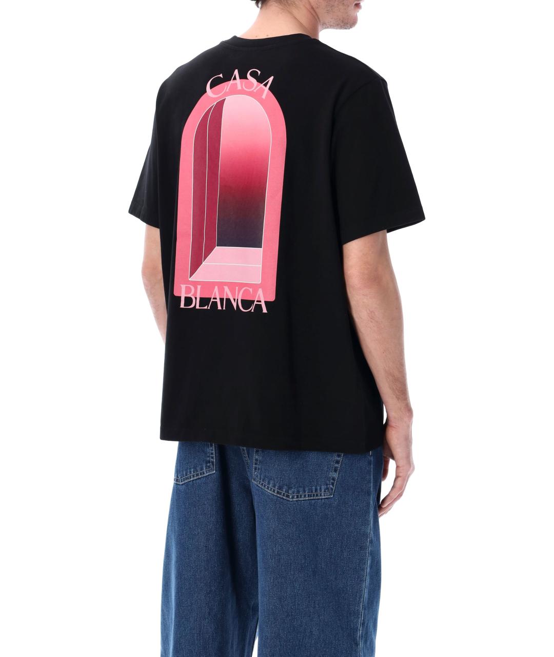 CASABLANCA Черная хлопковая футболка, фото 2